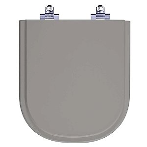 Tampa de Vaso Sanitário Laqueado Soft Close Vogue Plus Cinza Vip (Cinza Escuro) para vaso Deca