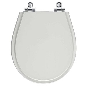 Tampa de Vaso Sanitário Laqueado Soft Close Aries Cinza Claro para vaso Eternit