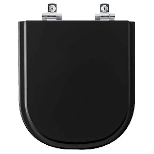 Tampa de Vaso Sanitário Laqueado Soft Close Flox Preto para vaso Fiori