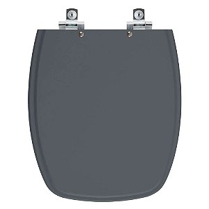 Tampa de Vaso Sanitário Laqueado Soft Close Laguna Cinza Plus para vaso Hervy