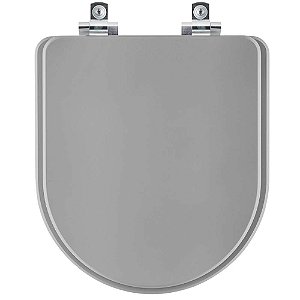 Tampa de Vaso Sanitário Laqueado Soft Close San Remo Cinza Plus para vaso Hervy