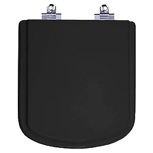Tampa de Vaso Sanitário Laqueado Soft Close Bali Preto para vaso Incepa