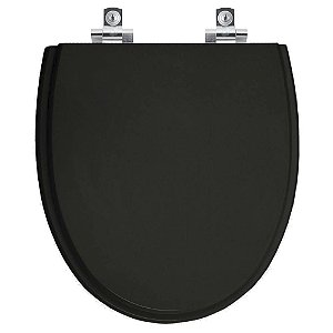 Tampa de Vaso Sanitário Laqueado Soft Close Eros Preto para vaso Incepa
