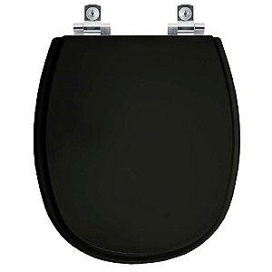 Tampa de Vaso Sanitário Laqueado Soft Close Loren One Preto para vaso Lorenzetti