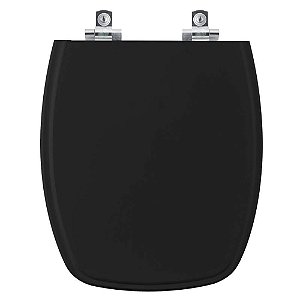 Tampa de Vaso Sanitário Laqueado Soft Close Viseu Preto para vaso Luzarte