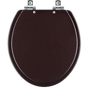 Tampa de Vaso Sanitário Laqueado Soft Close Convencional Oval Marrom Fosco para Todos os Fabricantes