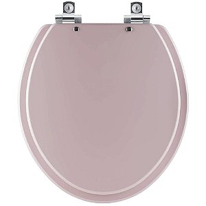 Tampa de Vaso Sanitário Laqueado Soft Close Convencional Oval Rosa para Todos os Fabricantes