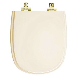 Tampa de Vaso Sanitário Laqueado Soft Close Sabatini Areia para vaso Icasa com Ferragem Dourada