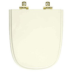 Tampa de Vaso Sanitário Laqueado Soft Close Ibiza Biscuit para vaso Incepa com Ferragem Dourada