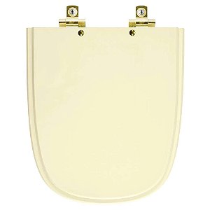 Tampa de Vaso Sanitário Laqueado Soft Close Ibiza Bone para vaso Incepa com Ferragem Dourada