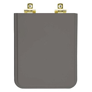 Tampa de Vaso Sanitário Laqueado Soft Close Square Cinza Ambar para vaso Incepa com Ferragem Dourada