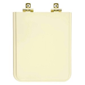 Tampa de Vaso Sanitário Laqueado Soft Close Square Bone para vaso Incepa com Ferragem Dourada