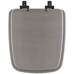 Tampa de Vaso Sanitário Laqueado Soft Close Boss Stone (Cinza Fosco) para vaso Incepa com Ferragem Preta