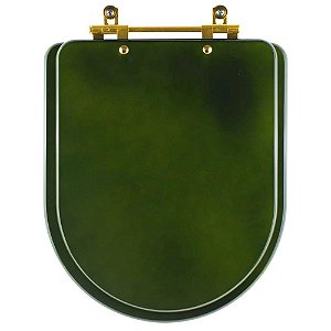 Tampa de Vaso Sanitário Laqueado Carrara Verde Degrade para vaso Deca com Ferragem Dourada