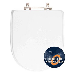Tampa de Vaso Sanitário Poliéster Antibactéria Donna Branco