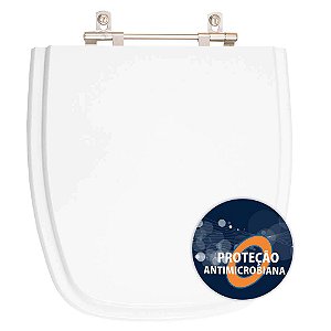 Tampa de Vaso Sanitário Poliéster Antibactéria Fit Branco para vaso Celite