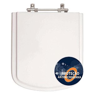 Tampa de Vaso Sanitário Poliéster Antibactéria Hall Branco para vaso Roca