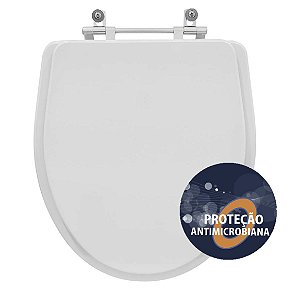 Tampa de Vaso Sanitário Poliéster Antibactéria Laura Branco para vaso Roca