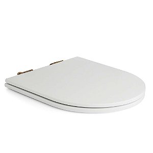 Tampa de Vaso Sanitário Poliéster Antibactéria SOFT LUXO Carrara Rose Gold para vaso Deca