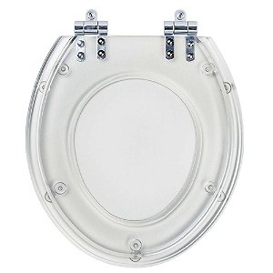 Tampa de Vaso Sanitário Poliéster Soft Close POL. Oval Transparente