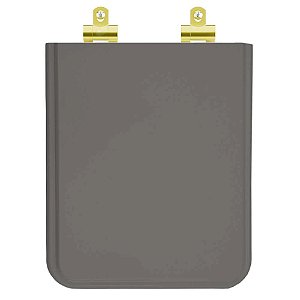 Tampa de Vaso Sanitário Poliéster Soft Close Square Âmbar (Cinza Escuro) para vaso Incepa com Ferragem Dourada