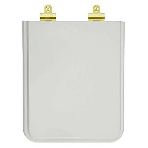 Tampa de Vaso Sanitário Poliéster Soft Close Square Cinza Platina (Cinza Claro) para vaso Incepa com Ferragem Dourada