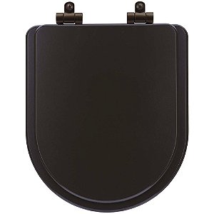 Tampa de Vaso Sanitário Poliéster Soft Close Nuova Marrom Fosco para vaso Deca com Ferragem Marrom