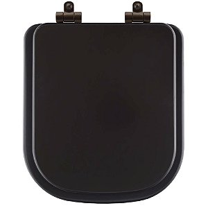 Tampa de Vaso Sanitário Poliéster Soft Close Piano Marrom Fosco para vaso Deca com Ferragem Marrom