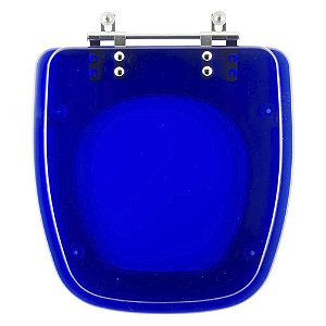 Tampa de Vaso Sanitário Poliéster Fit Azul Transparente para vaso Celite