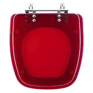 Tampa de Vaso Sanitário Poliéster Fit Vermelho Transparente para vaso Celite