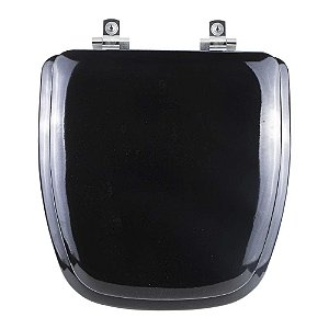 Tampa de Vaso Sanitário Almofadado com Amortecedor Fit Preto para vaso Celite