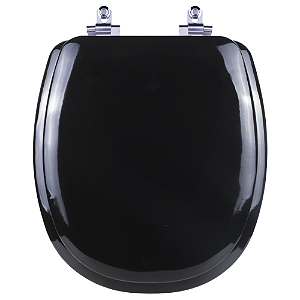 Tampa de Vaso Sanitário Almofadado com Amortecedor Aspen Preto para vaso Deca