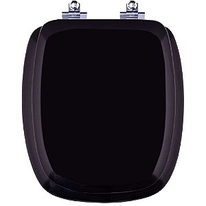 Tampa de Vaso Sanitário Almofadado com Amortecedor Vogue Plus Preto para vaso Deca