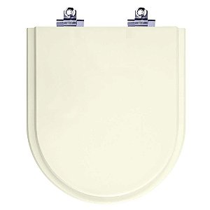 Tampa de Vaso Sanitário Laqueado Soft Close Riviera Pergamon Bege Claro para vaso Celite
