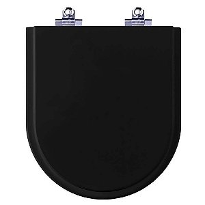 Tampa de Vaso Sanitário Laqueado Soft Close Riviera Preto para Celite