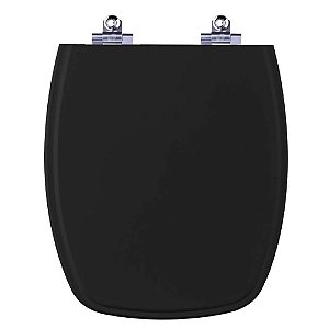 Tampa de Vaso Sanitário Laqueado Soft Close Laguna Preto para vaso Hervy