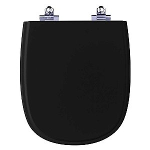 Tampa de Vaso Sanitário Laqueado Soft Close Sabatini Preto para Icasa