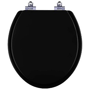 Tampa de Vaso Sanitário Laqueado Soft Close Araxa Preto para vaso Santa Clara