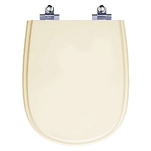 Tampa de Vaso Sanitário Laqueado Soft Close Dona Beja Bege Claro para vaso Santa Clara