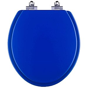 Tampa de Vaso Sanitário Laqueado Soft Close Convencional Oval Azul Fosco