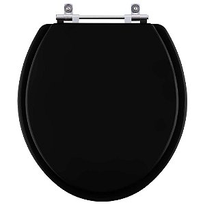 Tampa de Vaso Sanitário Laqueado Convencional / Oval Preto para vaso Incepa