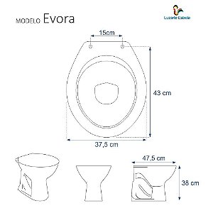 Tampa de Vaso Sanitário Laqueado Evora Branco para vaso Luzarte