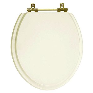 Tampa de Vaso Sanitário Laqueado Izy Creme para vaso Deca Com Ferragem Dourada