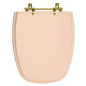 Tampa de Vaso Sanitário Laqueado Monte Carlo Rosa Floral para vaso Deca Com Ferragem Dourada