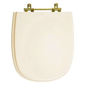 Tampa de Vaso Sanitário Laqueado Sabatini Areia para vaso Icasa com Ferragem Dourada