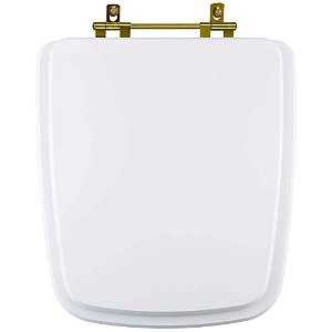 Tampa de Vaso Sanitário Laqueado Boss Branco para vaso Incepa Com Ferragem Dourada