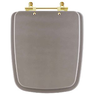 Tampa de Vaso Sanitário Laqueado Boss Gris Cinza Fosco para vaso Incepa Com Ferragem Dourada