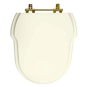 Tampa de Vaso Sanitário Laqueado Hampton Bege para vaso Incepa Com Ferragem Dourada