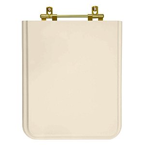 Tampa de Vaso Sanitário Laqueado Square Rosa Shell para vaso Incepa Cidamar Com Ferragem Dourada
