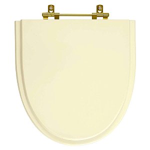 Tampa de Vaso Sanitário Laqueado Studio Bone (Bege) para vaso Incepa com Ferragem Dourada